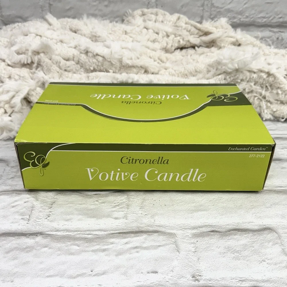 Enchanted Garden Votive Citronella Candles 24 Pack Summer Scented Candles - NEW
